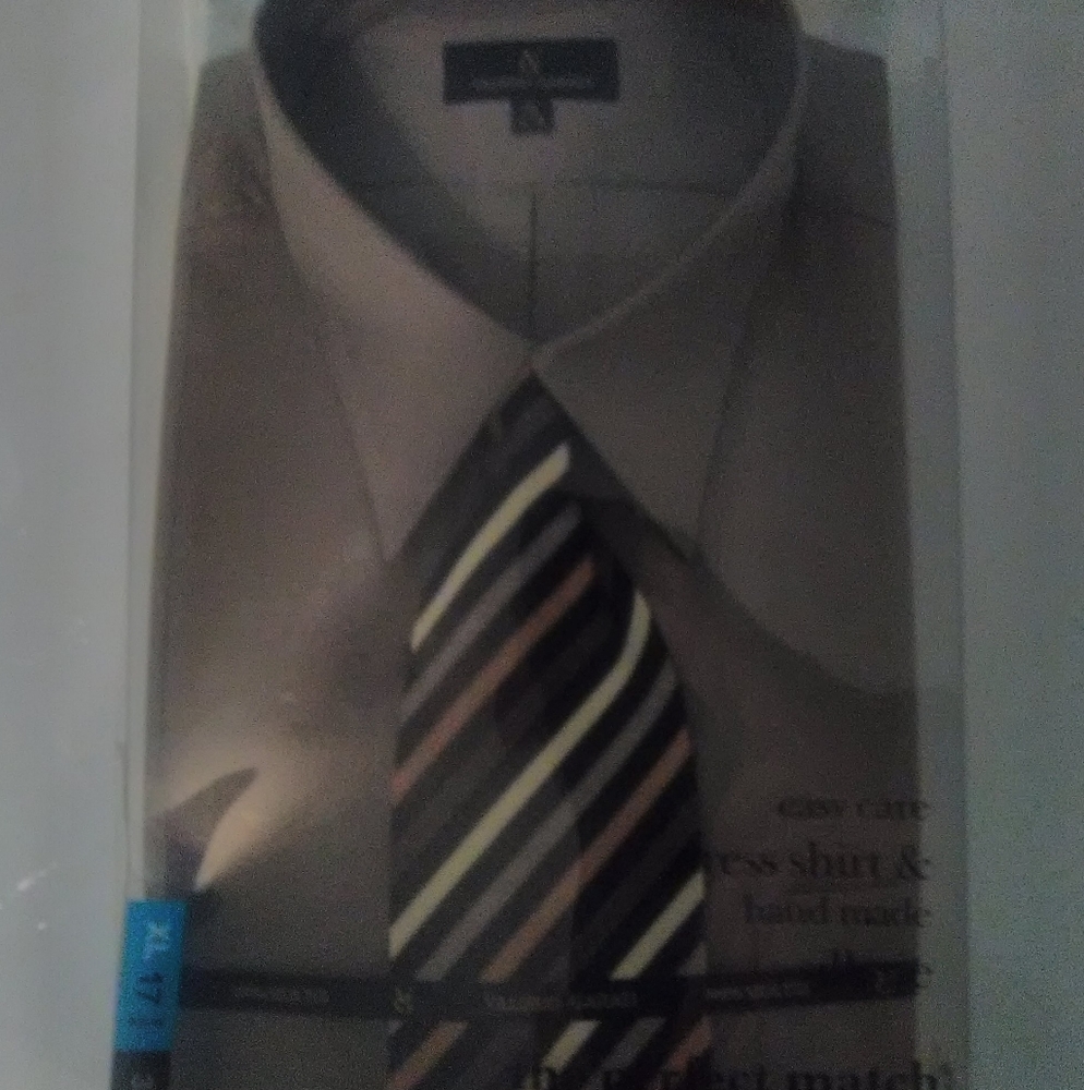 Men's XL Valerio Garati Dress Shirt & Silk Tie.